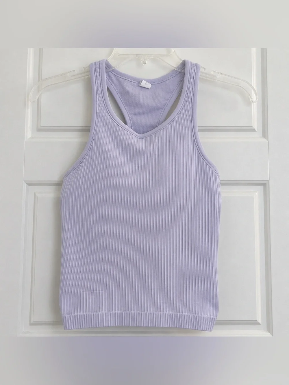 Lululemon Ebb To Street Cropped Tank Top In Light Purple/Lilac Size 6